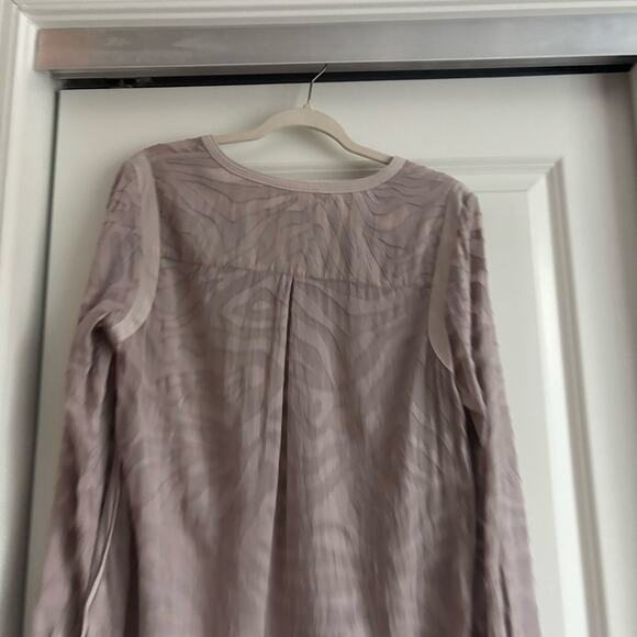 Rebecca Taylor Silk Burnout Sheer Lavender Textured Blouse Top 10 Popover - Picture 4 of 11